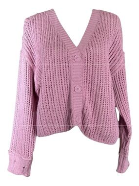 AMERICAN EAGLE OUTFITTERS Distressed Cropped Cardigan, Dusty Pink Color, Size M.